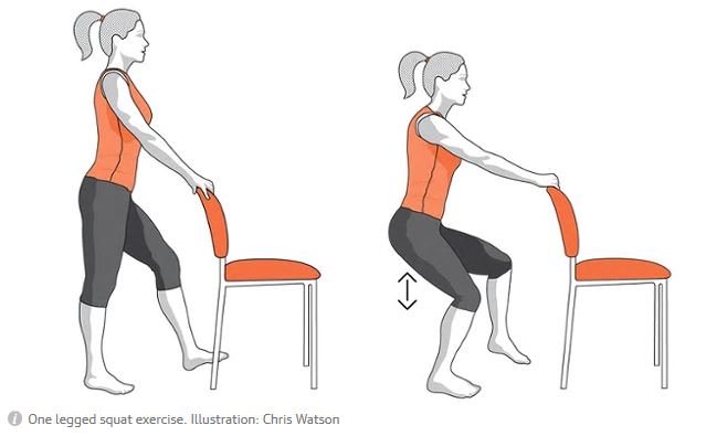 One legged squat exercise
