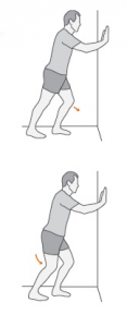 Standing calf stretch exercise