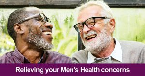 Web banner that says 'relieving your men's health concerns'